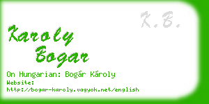 karoly bogar business card